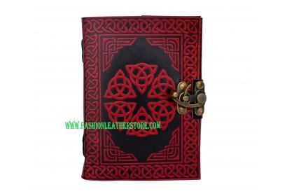 Celtic Book Of Shadow Hamsha Design Red Color Travel Book Journal Sketch Book 